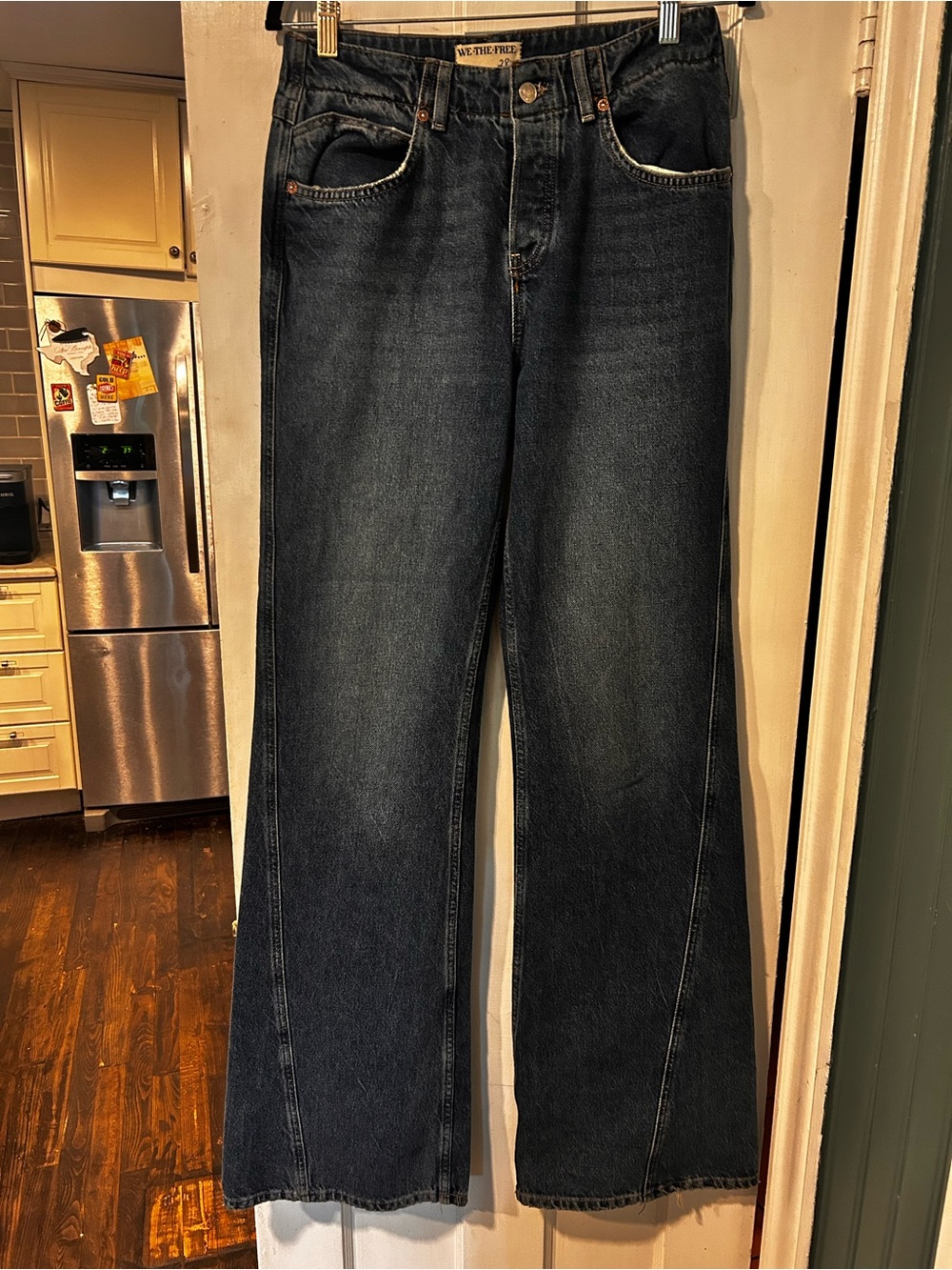 We The Free Dark Indigo Wide Leg Denim Jeans 28L
